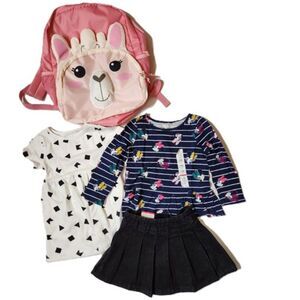 Girls 18 Month Clothing & Backpack Bundle New – Minnie Mouse Top, Dress & Skort